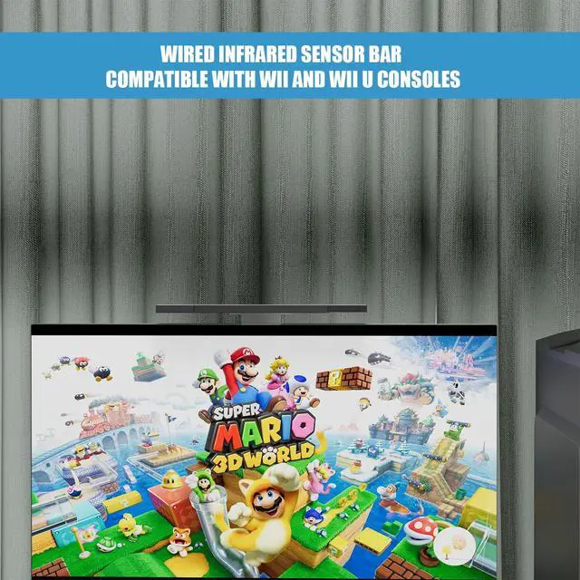 Alt view image 6 of 6 - Wii Sensor bar, Wired Infrared Sensor Bar for Wii, Replacement Wired Infrared IR Ray Motion Sensor Bar Compatible with Wii and Wii U Console