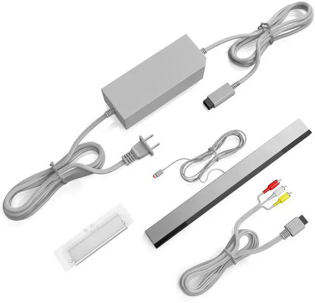Main image of 3 in 1 Wii Wired Motion Sensor Bar + AC Power Supply Adapter Cord + Composite Audio Video Cable Compatible with Nintendo Wii (Not for Wii U)