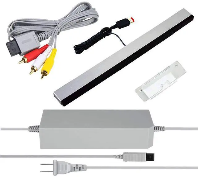 Main image of 3 in 1 Wii AC Power Adapter + Composite Audio Video Cable Data Cables + Wired Motion Sensor Bar Data Cables Compatible with Nintendo Wii