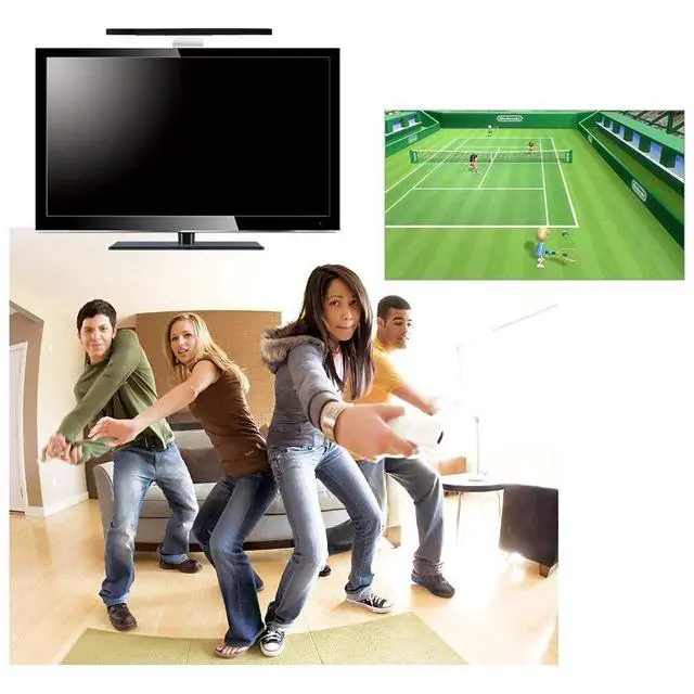 Alt view image 6 of 6 - 3 in 1 Wii AC Power Adapter + Composite Audio Video Cable Data Cables + Wired Motion Sensor Bar Data Cables Compatible with Nintendo Wii
