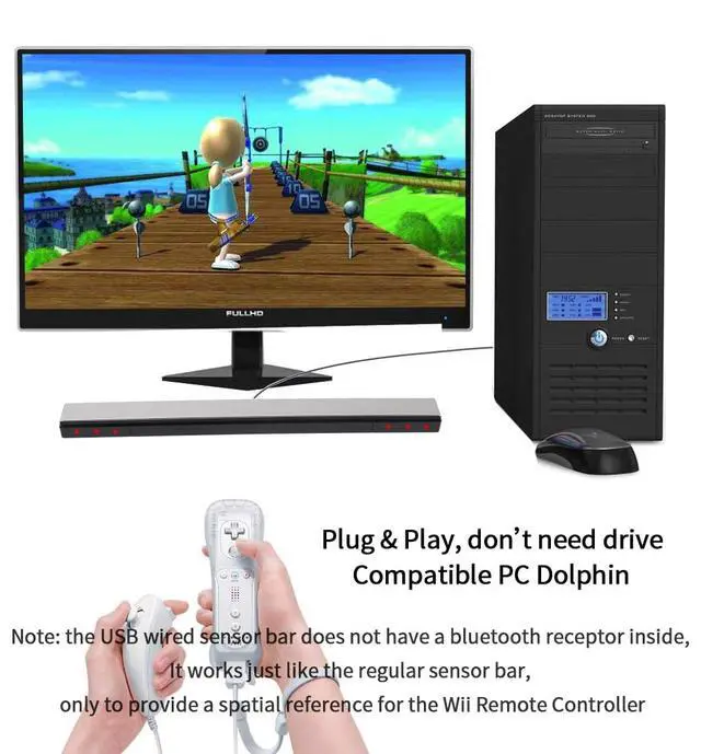 Alt view image 6 of 7 - USB Sensor Bar for Wii, USB Wired Sensor Bar for Nintendo Wii and Wii U