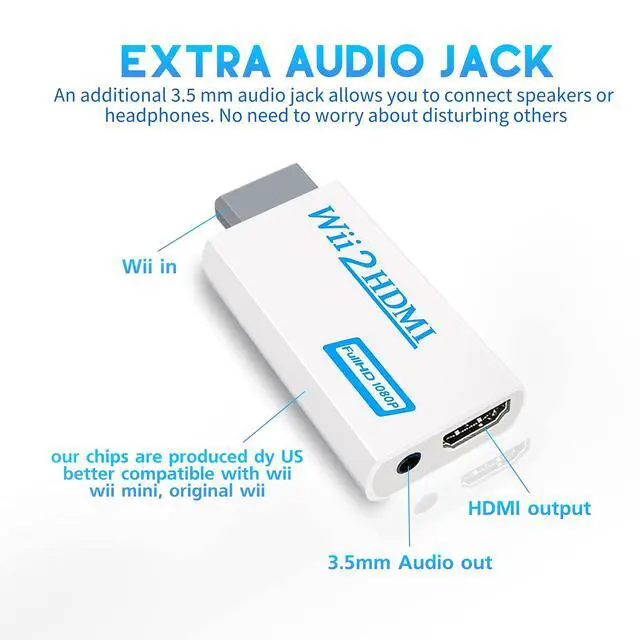 Alt view image 2 of 7 - 2 in 1 Accessories Bundle Kits for Wii, Wired Infrared Ray Sensor Bar and Wii to hdmi Converter Compatible with Nintendo Wii