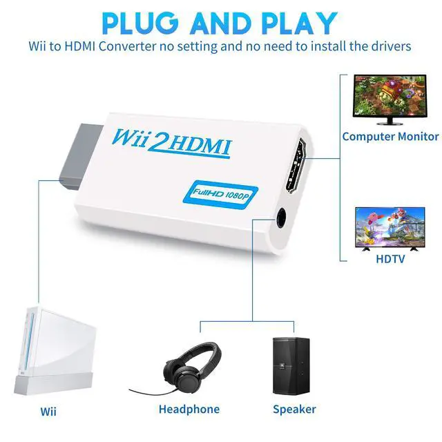 Alt view image 3 of 7 - 2 in 1 Accessories Bundle Kits for Wii, Wired Infrared Ray Sensor Bar and Wii to hdmi Converter Compatible with Nintendo Wii