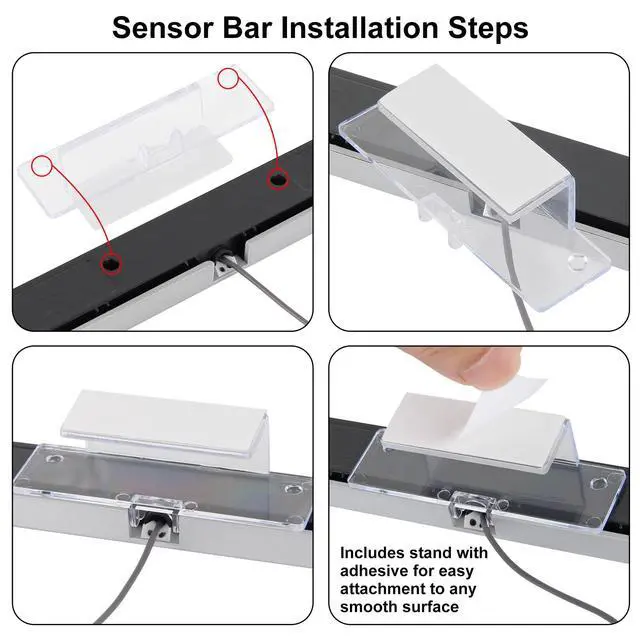 Alt view image 3 of 7 - Sensor Bar for Wii and Wii U, Replacement Wired Infrared Ray Sensor Bar