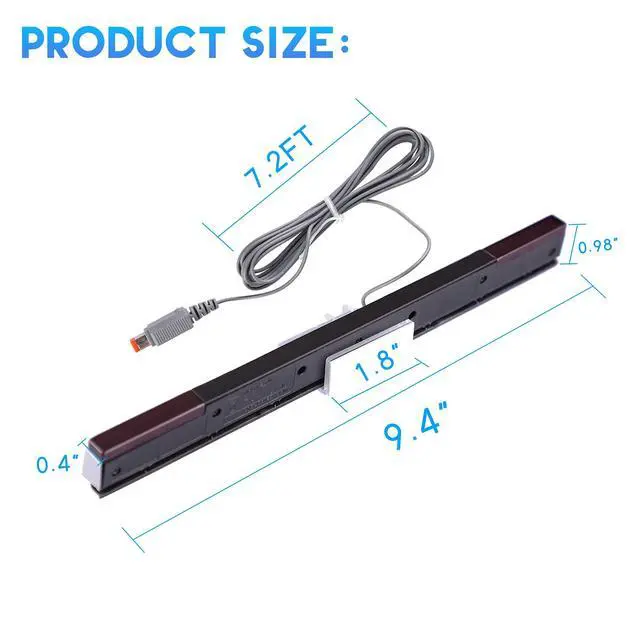 Alt view image 5 of 7 - 2 in 1 Accessories Bundle Kits for Wii, Wired Infrared Ray Sensor Bar and Wii to hdmi Converter Compatible with Nintendo Wii