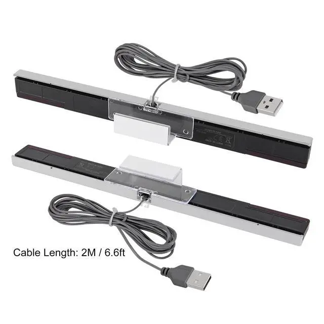 Alt view image 2 of 7 - USB Sensor Bar for Wii / Wii U, Replacement Wired Infrared Ray Sensor Bar