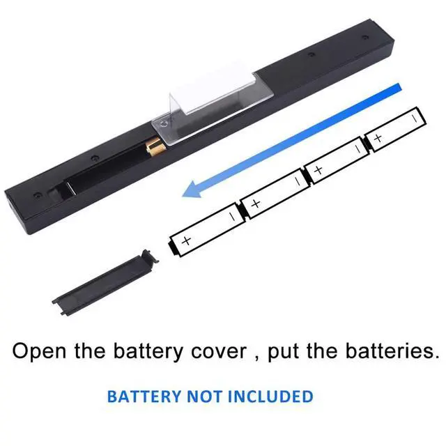 Alt view image 3 of 7 - Wii Wireless Sensor Bar, for Wii Sensor Bar Replacement Compatible with Nintendo Wii/Wii U Console with Stable Stand, Black