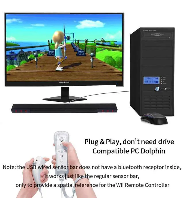 Alt view image 6 of 7 - USB Sensor Bar for Wii, USB Wired Sensor Bar for Nintendo Wii and Wii U