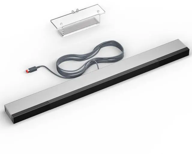 Main image of Wii Wired Infrared Ray Sensor Bar Replacement Video Game Accessories Compatible with Nintendo Wii and Wii U Console, Includes Clear Stand