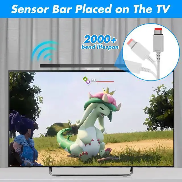 Alt view image 5 of 7 - Wii Wired Infrared Ray Sensor Bar Replacement Video Game Accessories Compatible with Nintendo Wii and Wii U Console, Includes Clear Stand