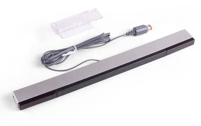 Main image of Replacement Wired Infrared IR Ray Motion Sensor Bar Compatible Nintendo Wii and Wii U Console (Silver/Black)