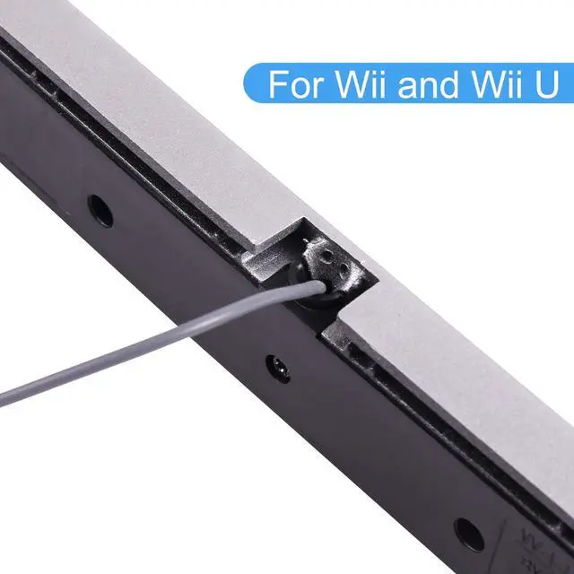 Alt view image 5 of 7 - Replacement Wired Infrared IR Ray Motion Sensor Bar Compatible Nintendo Wii and Wii U Console (Silver/Black)