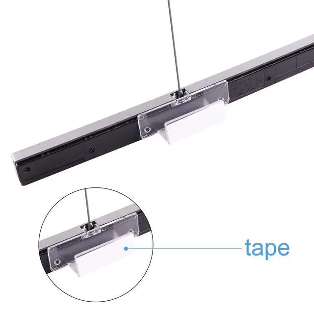 Alt view image 6 of 7 - Replacement Wired Infrared IR Ray Motion Sensor Bar Compatible Nintendo Wii and Wii U Console (Silver/Black)
