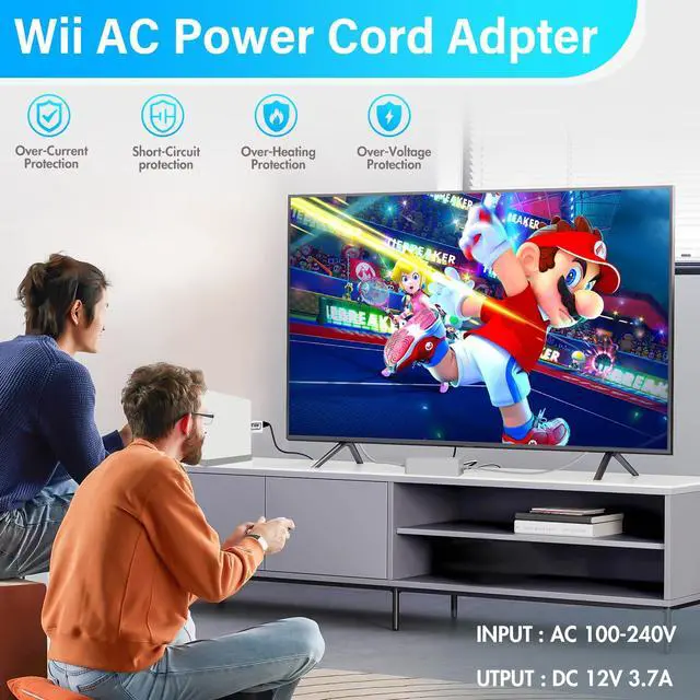 Alt view image 6 of 6 - 4 in 1 Wii Replacement Cables Set, Wii AC Power Adapter + Wii to hdmi Converter+ Wired Motion Sensor Bar and Composite Audio Video Cable for Nintendo Wii