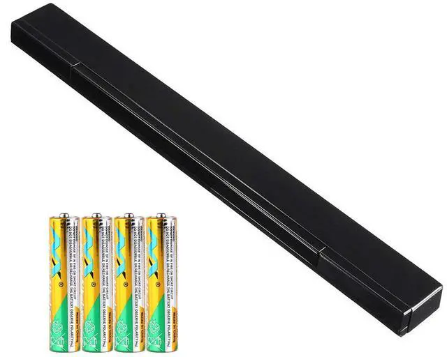 Main image of Replacement Wii Wire-less Sensor Bar, Motion Sensor Signal Receiver for Nintendo Wii and Wii U Console with Stable Stand and 4 AAA Batteries(Black)