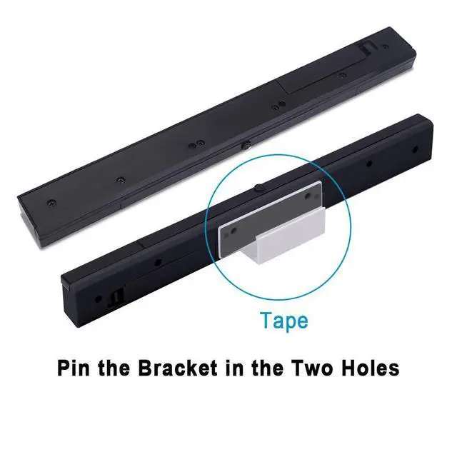 Alt view image 4 of 7 - Replacement Wii Wire-less Sensor Bar, Motion Sensor Signal Receiver for Nintendo Wii and Wii U Console with Stable Stand and 4 AAA Batteries(Black)