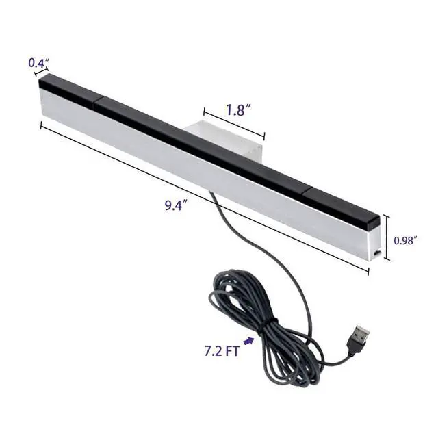 Alt view image 2 of 7 - USB Sensor Bar for Wii, Replacement Wired Infrared Ray Sensor Bar for Nintendo Wii and Wii U Console