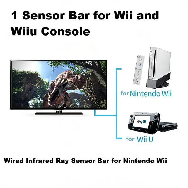 Alt view image 5 of 7 - Sensor Bar for Wii & Wii U, Replacement Infrared Signal Receiver