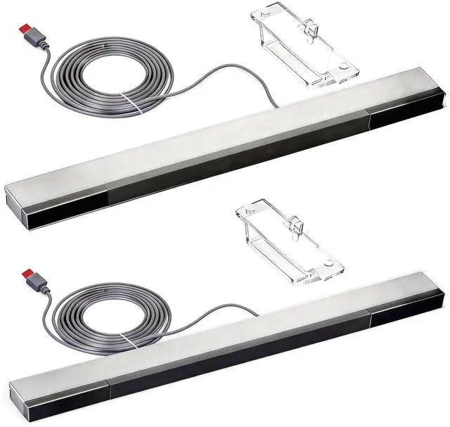 Main image of 2 Pack Wired Wii Sensor Bar, Motion Game Accessories for Wii and Wii U