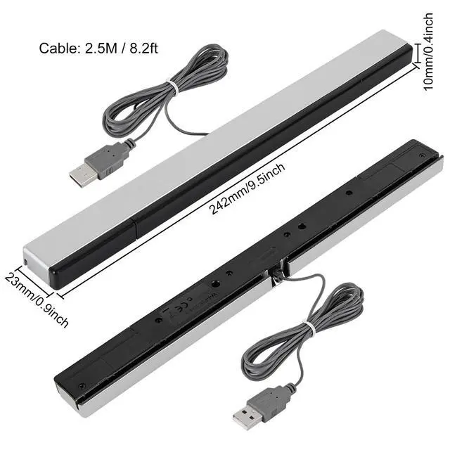 Alt view image 5 of 7 - USB Sensor Bar for Wii, Wii U, Replacement IR Motion Sensor Bar