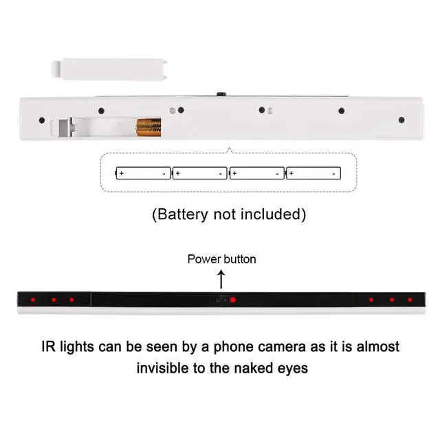 Alt view image 5 of 7 - Sensor Bar for Wii, Wireless Sensor Bar for Nintendo Wii and Wii U Console