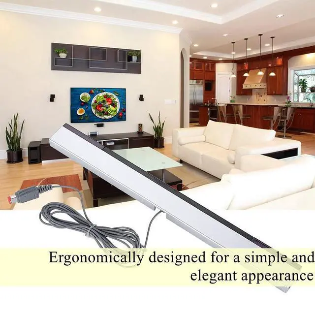 Alt view image 2 of 7 - Wii Sensor Bar Original Wii Sensor,IR Signal Ray Sensor Bar Wired Receiver with a Stand,for Nintendo WII/WIIU
