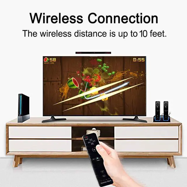 Alt view image 6 of 7 - Sensor Bar for Wii, Wireless Sensor Bar for Nintendo Wii and Wii U Console