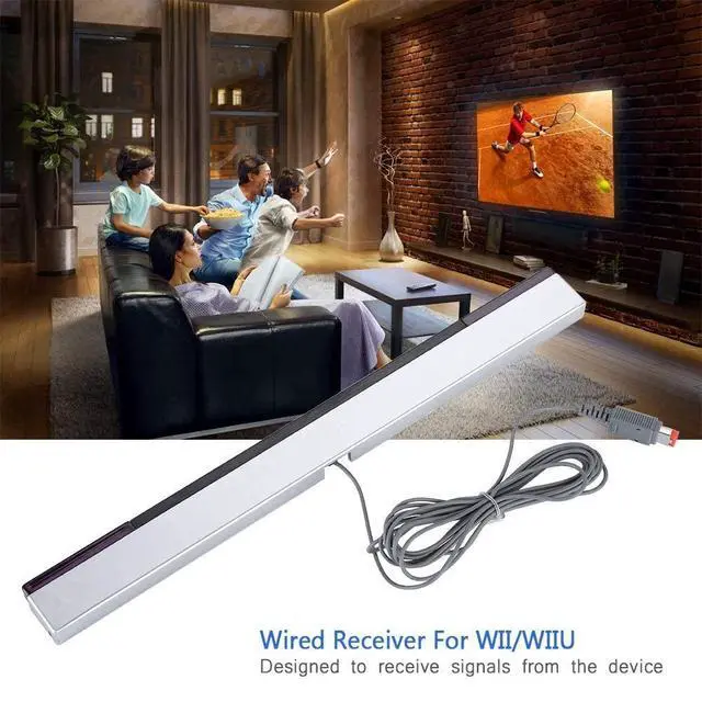 Alt view image 5 of 7 - Wii Sensor Bar Original Wii Sensor,IR Signal Ray Sensor Bar Wired Receiver with a Stand,for Nintendo WII/WIIU