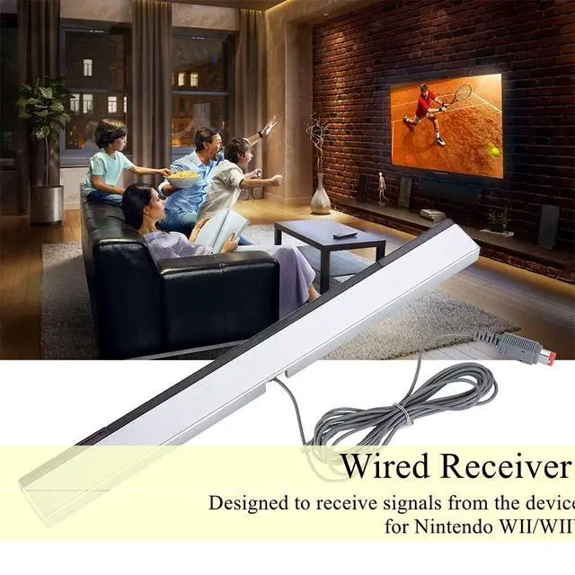 Alt view image 4 of 7 - Wii Sensor Bar Original Wii Sensor,IR Signal Ray Sensor Bar Wired Receiver with a Stand,for Nintendo WII/WIIU