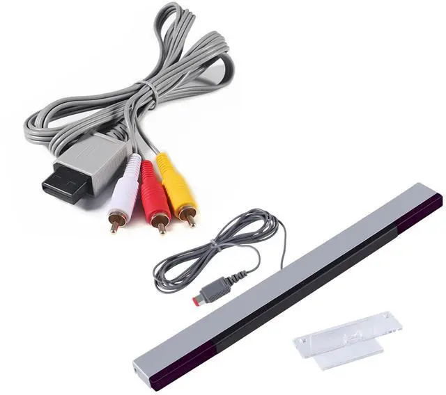 Main image of AV Cable and Sensor Bar for Wii Wii U, Audio Video AV Cable Cord and Wired Infrared Ray Sensor Bar for Nintendo Wii and Wii U