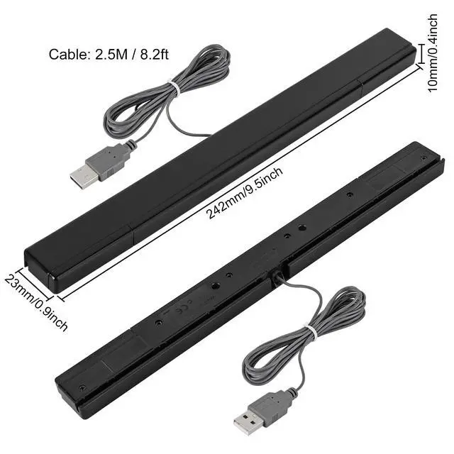 Alt view image 5 of 7 - USB Sensor Bar for Wii, Wii U, Replacement IR Motion Sensor Bar