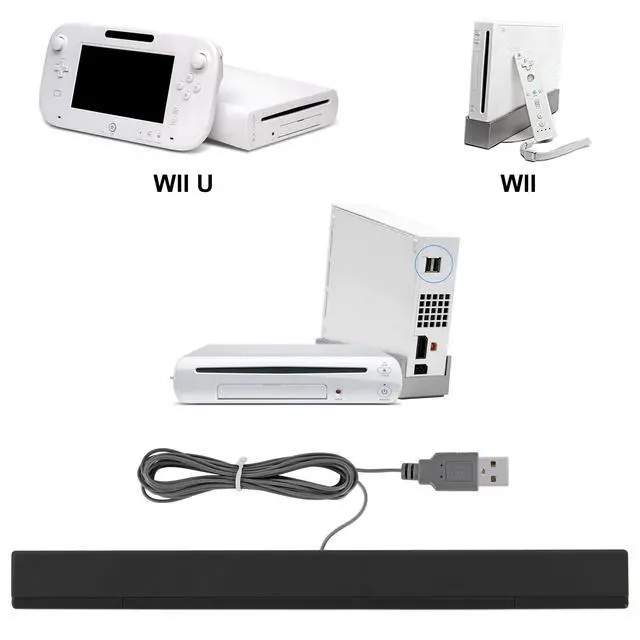 Alt view image 6 of 7 - USB Sensor Bar for Wii, Wii U, Replacement IR Motion Sensor Bar