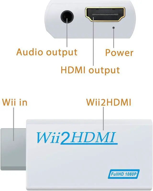 Alt view image 6 of 7 - 4 in 1 Wii Replacement Cables Set - AC Power Adapter, Wii to HDMI Converter, Wired Motion Sensor Bar and Composite AV Cable