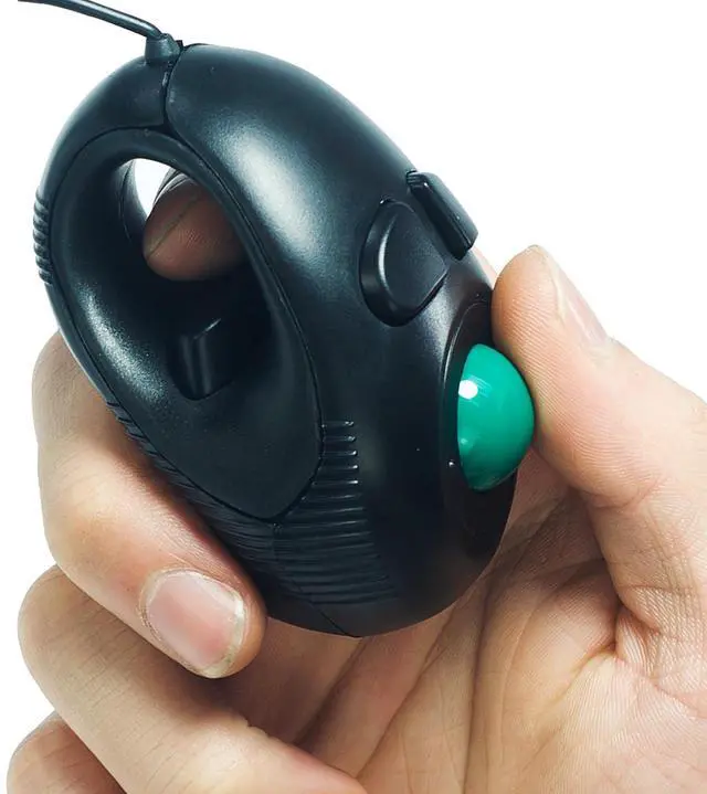 Main image of Mini Handheld Trackball Mouse Finger Mouse USB Wire with Roller Ball