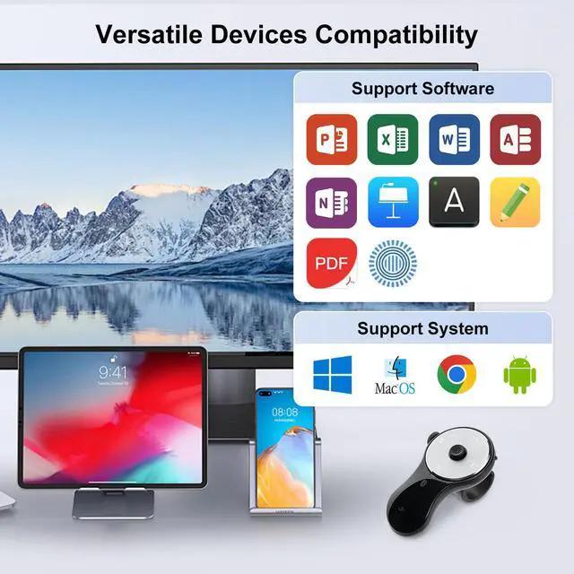 Alt view image 7 of 7 - 3 in 1 Bluetooth Finger Ring Mouse, Wireless Presentation Clicker, Video Scroller & Page Turn for Kindle APP, Mini Wearable Mouse, Rechargeable Handheld Remote Mice for PC, Laptop, Mac, Tablet