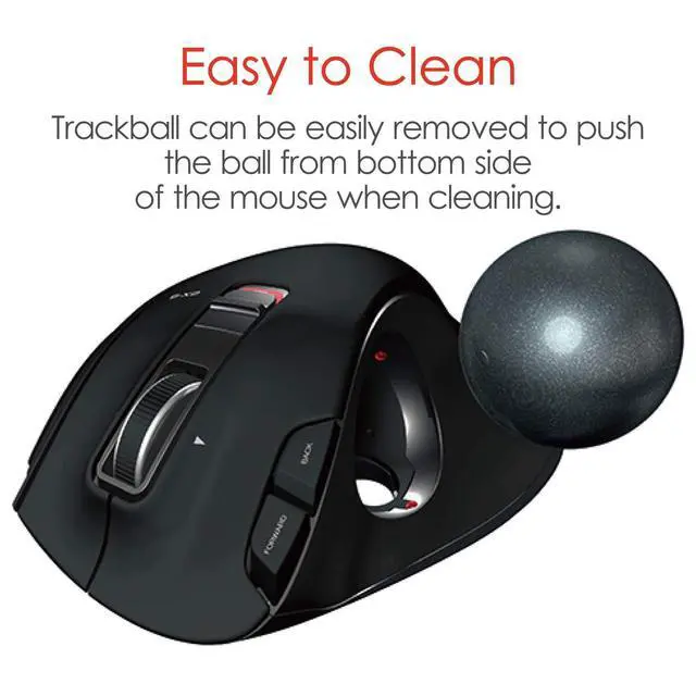 Alt view image 6 of 7 - EX-G Wired Trackball Mouse, Ergonomic, Thumb Control, Smooth Tracking Roller Ball, 6 Programmable Buttons, Tilt Scroll Computer Mice for PC Mac