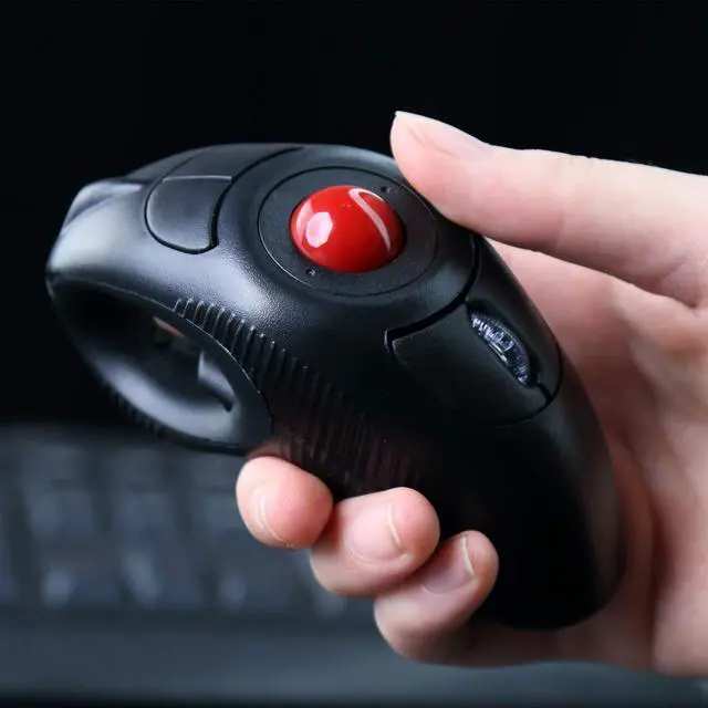 Alt view image 3 of 7 - Wireless 2.4G USB Ergonomic Trackball Handheld Finger Mouse