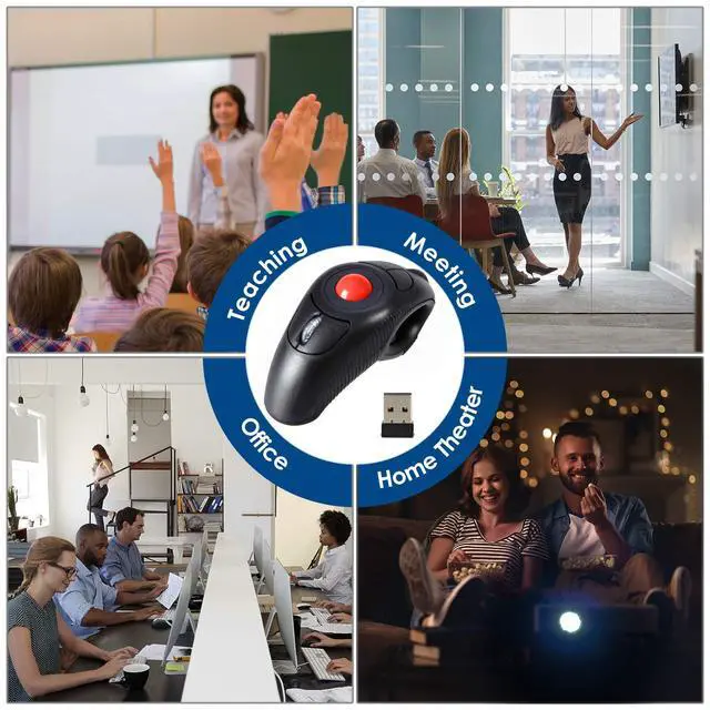 Alt view image 2 of 7 - Wireless 2.4G USB Ergonomic Trackball Handheld Finger Mouse