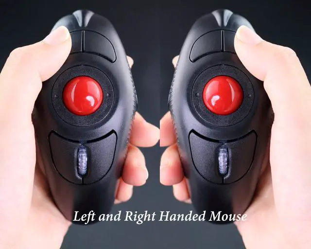Alt view image 5 of 7 - Wireless 2.4G USB Ergonomic Trackball Handheld Finger Mouse