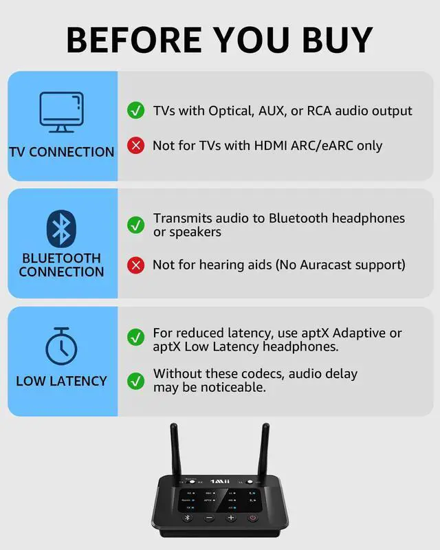 Alt view image 3 of 7 - B03 Bluetooth 5.3 Transmitter Receiver for TV Home Stereo