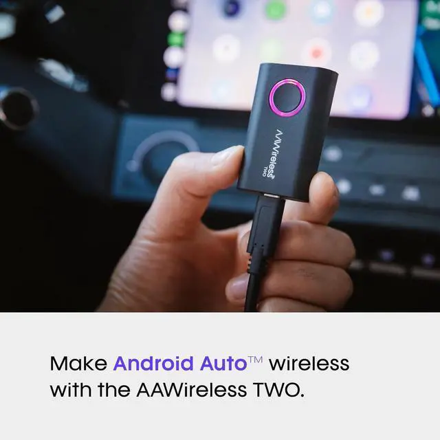 Alt view image 2 of 7 - Two Wireless Android Auto Adapter Convert Factory Wired Android Auto to Wireless Bluetooth & Wi-Fi Auto Connect Easy Plug & Play Multifunction Button Made in Europe