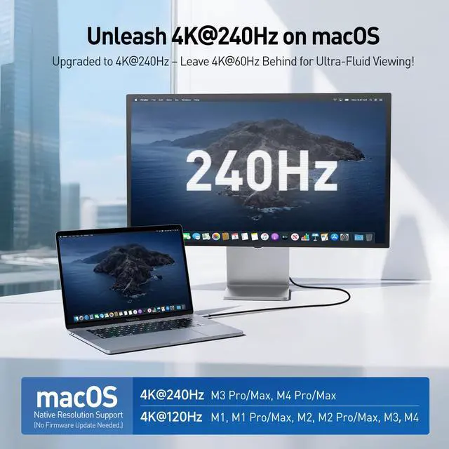 Alt view image 2 of 7 - 48Gbps Unidirectional USB C to HDMI 2.1 Cable, 6ft