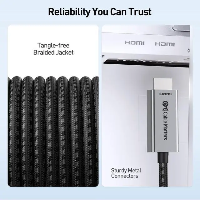 Alt view image 7 of 7 - 48Gbps Unidirectional USB C to HDMI 2.1 Cable, 6ft
