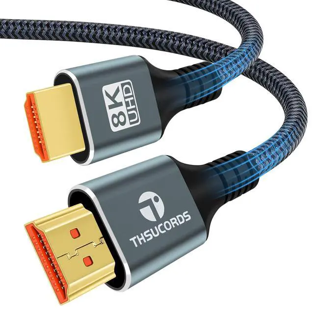 Alt view image 7 of 7 - 8K 4K HDMI Cable 10FT 2 Pack, High Speed Braided HDMI to HDMI 2.1 Cord Supports 8K@60Hz, 4K@120Hz 144Hz 48Gbps Compatible with Roku TV/PS5/HDTV/Blu-ray