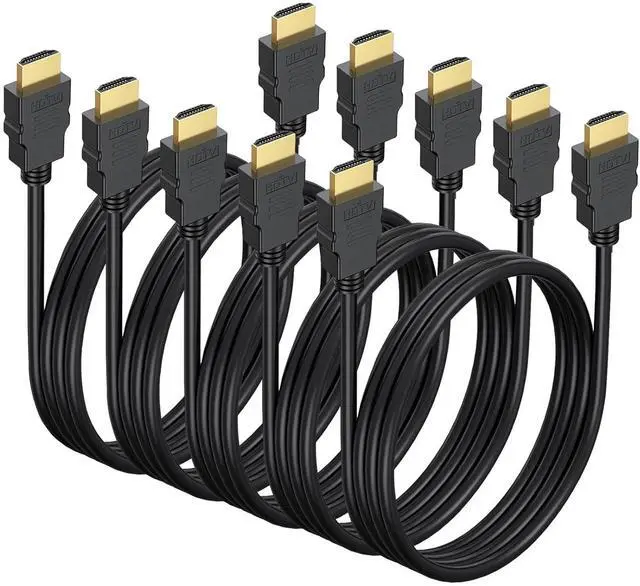 Main image of Short HDMI Cable 1 FT 5-Pack, Shielded 4K HDTV Cord, Gold-Plated,3D HDR