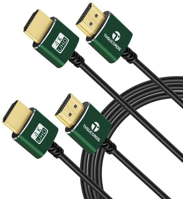 Main image of Thin HDMI to HDMI Cable 25FT 2 Pack, Ultra Slim & Flexible HDMI Cord Supports High Speed 4K@60Hz 18gbps 2160p 1080p