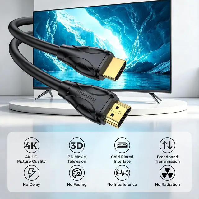 Alt view image 3 of 7 - 25FT HDMI Cables 4K60Hz, High Speed 4K HDMI Cord with Gold Plated Connectors, Compatible with PlayStation Arc PS3 PS4 PC HDTV