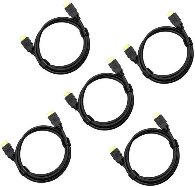Main image of 4K HDMI Cable 6ft/1.8m 5-Pack, 2.0 Ultra HD, 18Gbps High-Speed, Black Cord