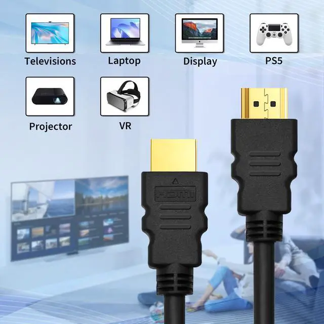 Alt view image 6 of 7 - 4K HDMI Cable 6ft/1.8m 5-Pack, 2.0 Ultra HD, 18Gbps High-Speed, Black Cord