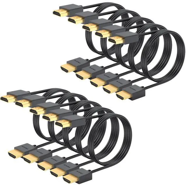 Main image of 3 FT HDMI Cable 10-Pack Black,4K HDMI Cord 3FT High Speed Shielded HDMI 2.0